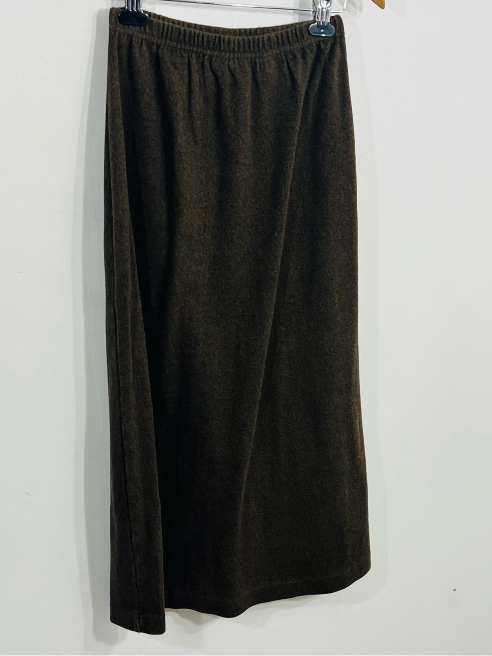 L.L. Bean Pull On Gorgeous Brown Black Maxi Skirt Elastic Waist Whimsical Witchy